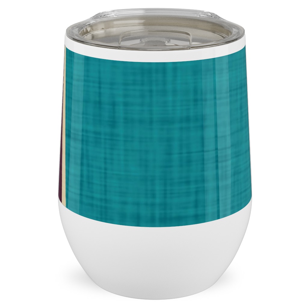 Mid Century Mod Retro Waves - Multi Stainless Steel Travel Tumbler, 12oz, Multicolor