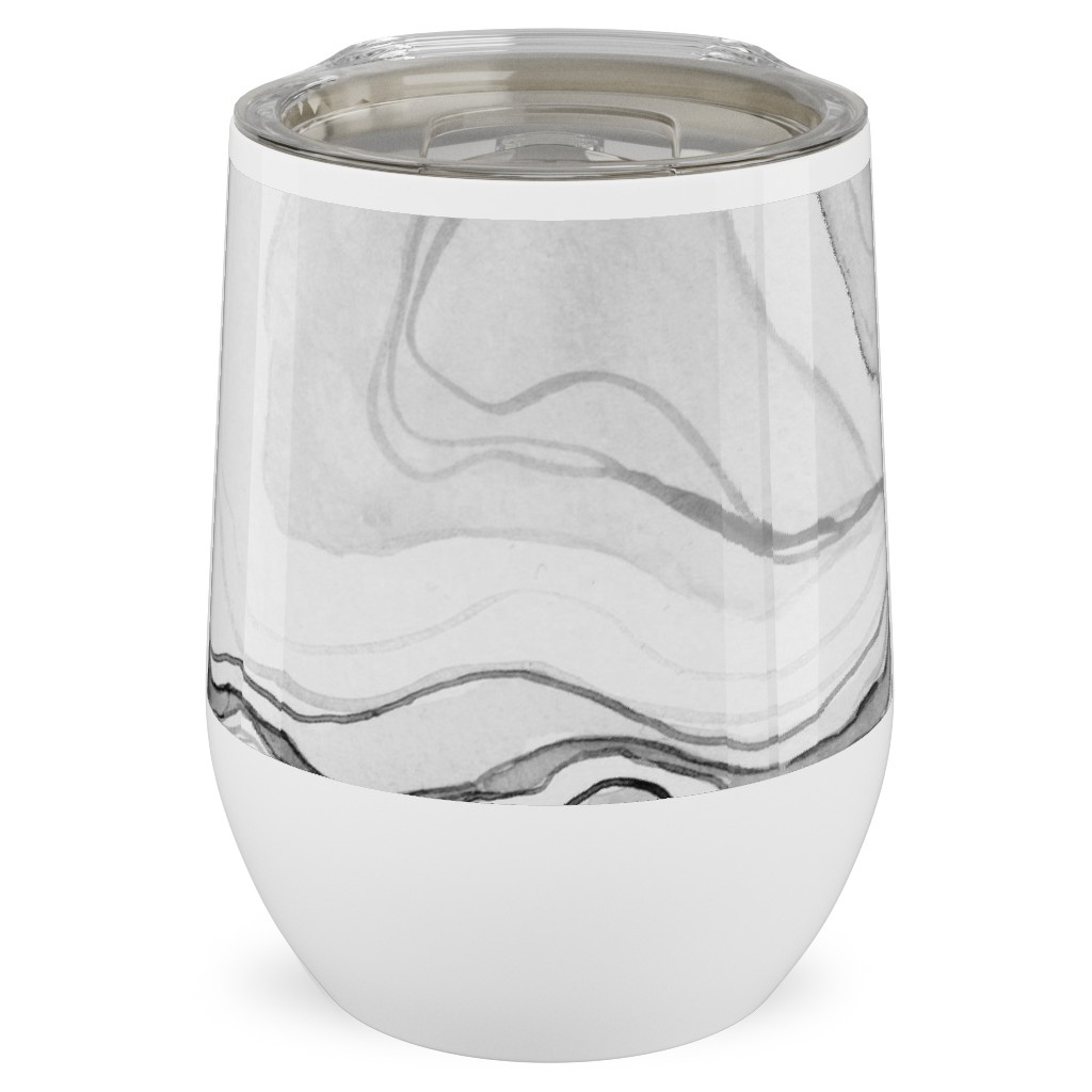 Watercolor Marble Stainless Steel Travel Tumbler, 12oz, Gray