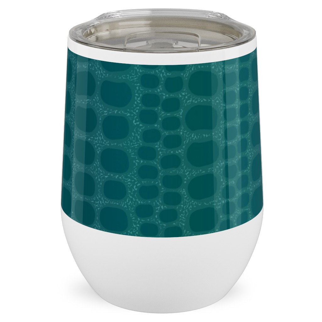 Reptilian Skin Stainless Steel Travel Tumbler, 12oz, Green