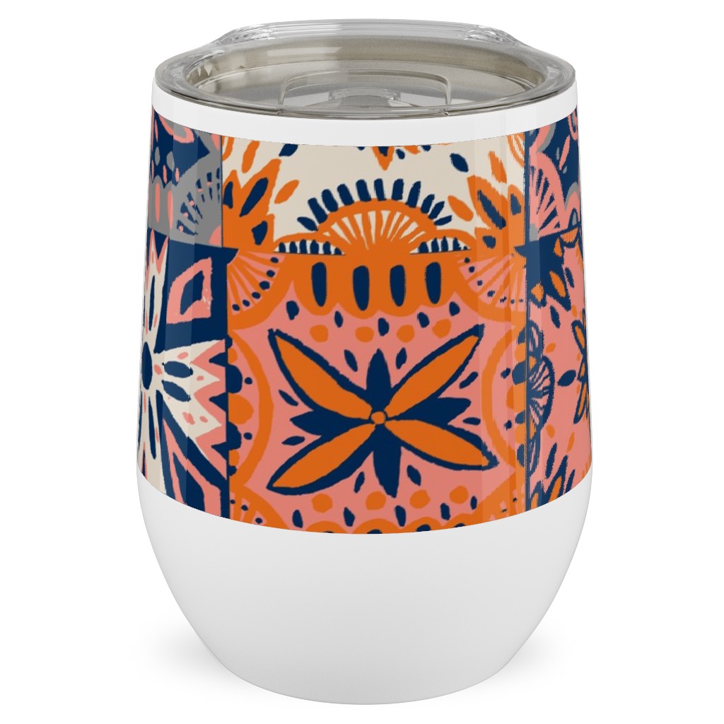 Maltesetiles - Multi Stainless Steel Travel Tumbler, 12oz, Multicolor