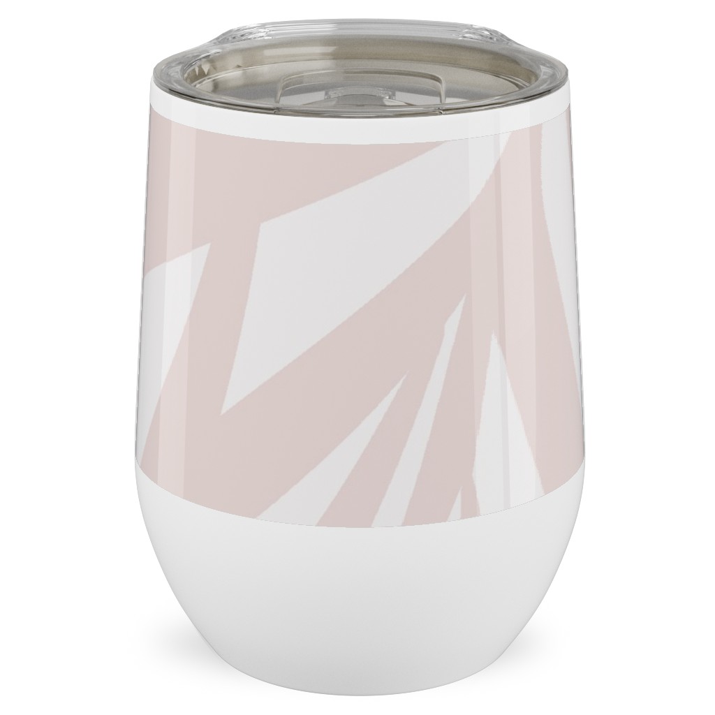 Fronds - Petal Pink Stainless Steel Travel Tumbler, 12oz, Pink
