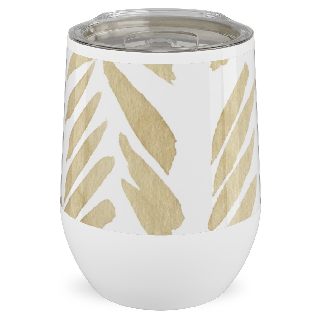 Leaf - Gold Stainless Steel Travel Tumbler, 12oz, Yellow