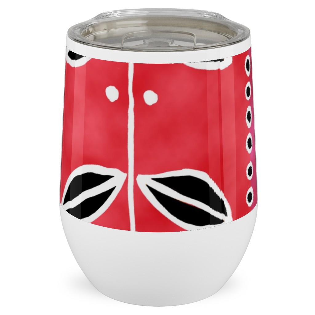 Ribbons Stainless Steel Travel Tumbler, 12oz, Red