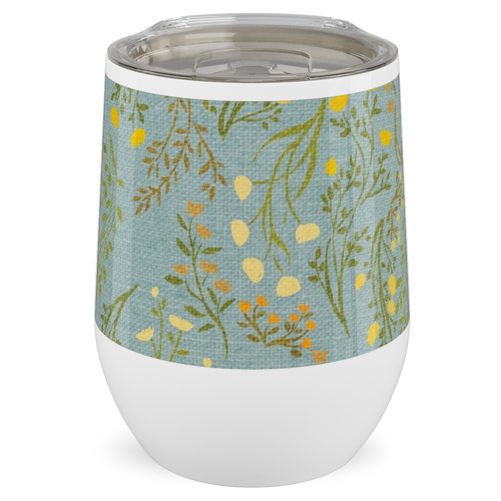 Summer Meadow Stainless Steel Travel Tumbler, 12oz, Green