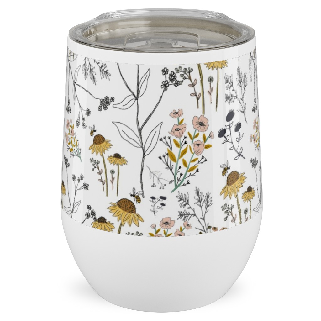 Bee Nice To Me Stainless Steel Travel Tumbler, 12oz, Yellow, Classic Yellow