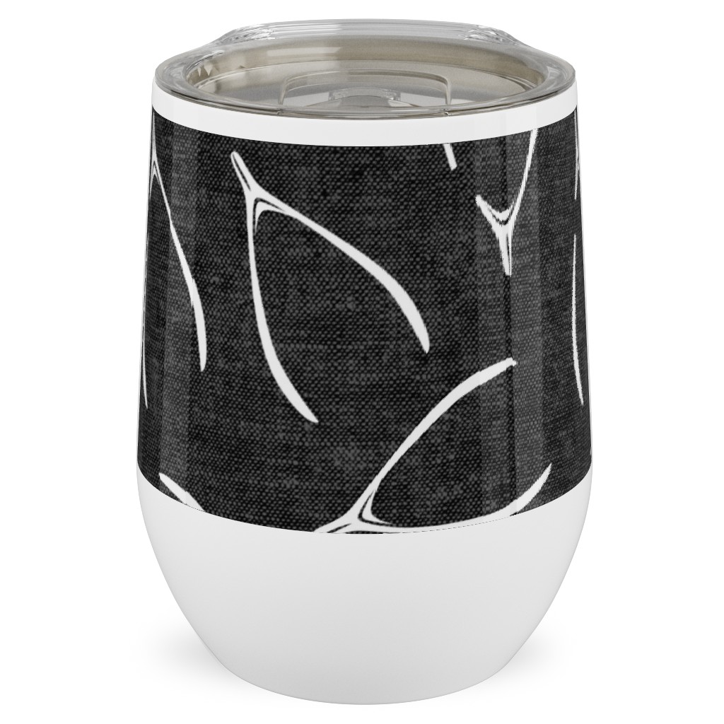 Wishbones - Gray Stainless Steel Travel Tumbler, 12oz, Gray, Gray