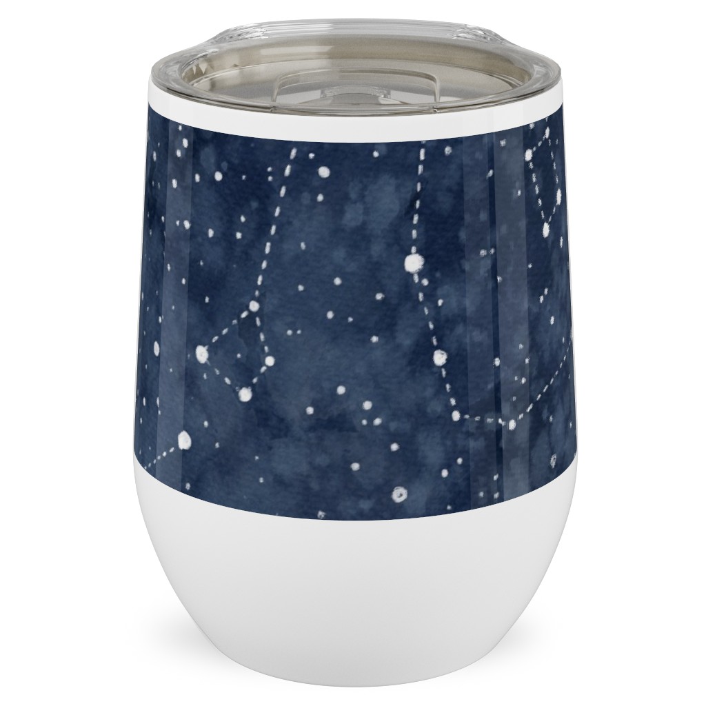 Star Constellations - Blue Stainless Steel Travel Tumbler, 12oz, Blue