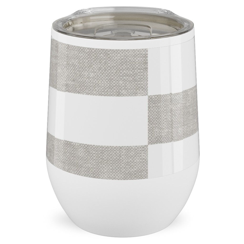 Tiles - Rectangles - Stone Stainless Steel Travel Tumbler, 12oz, Gray