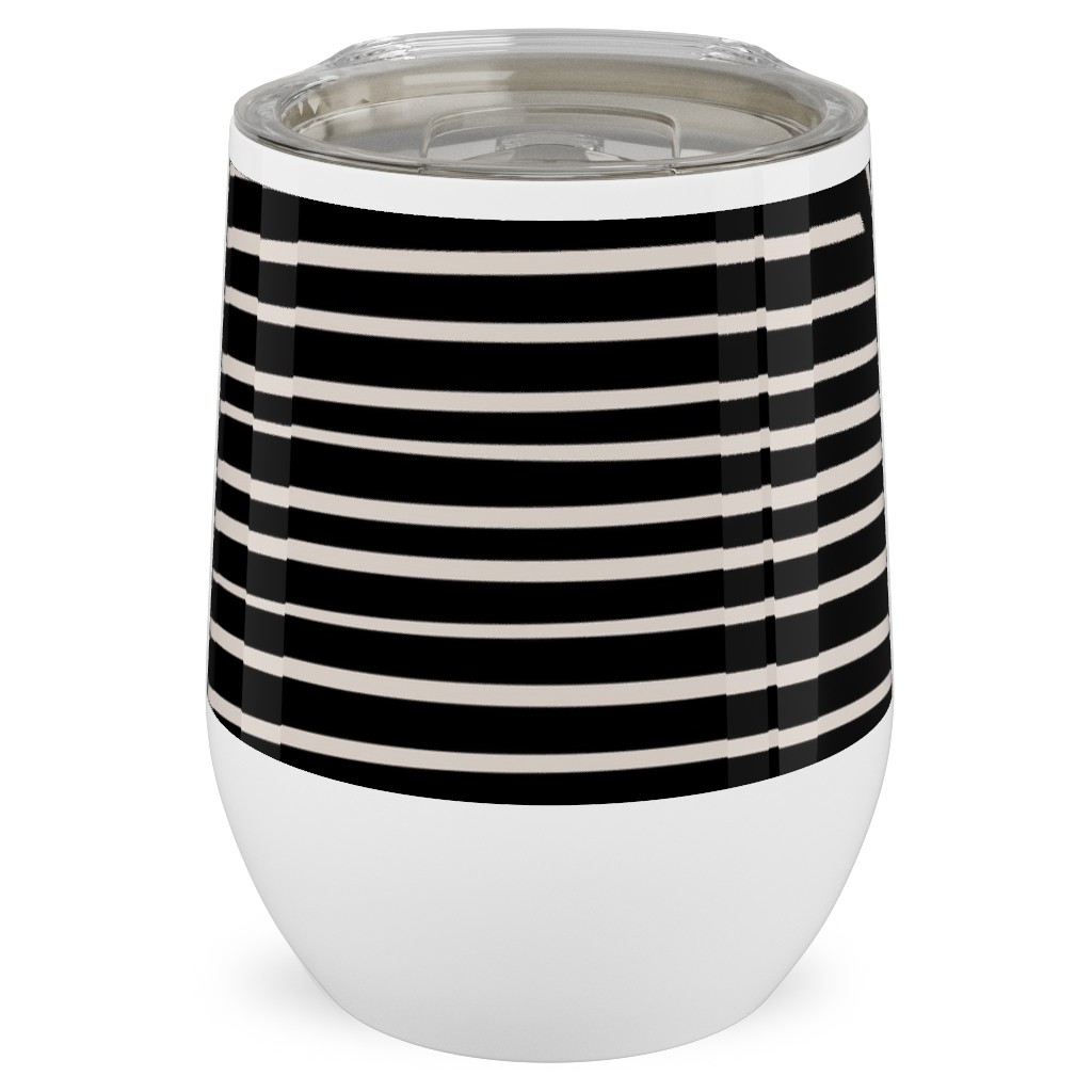 Angles and Lines Stainless Steel Travel Tumbler, 12oz, Gray, Gray