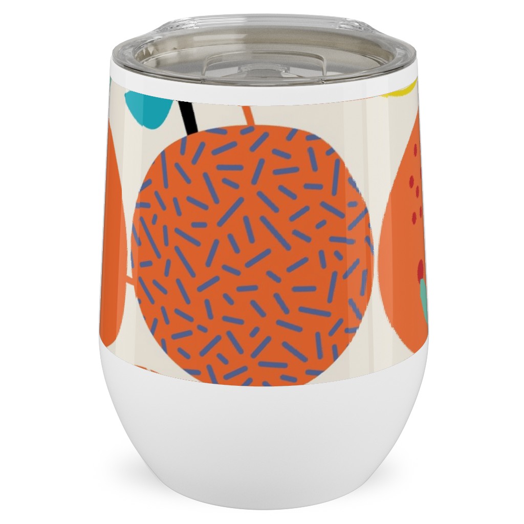 Fresh Orange - Orange Stainless Steel Travel Tumbler, 12oz, Orange, Orange