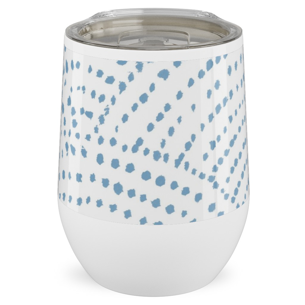 Ink Dot Scales Stainless Steel Travel Tumbler, 12oz, Blue, Air