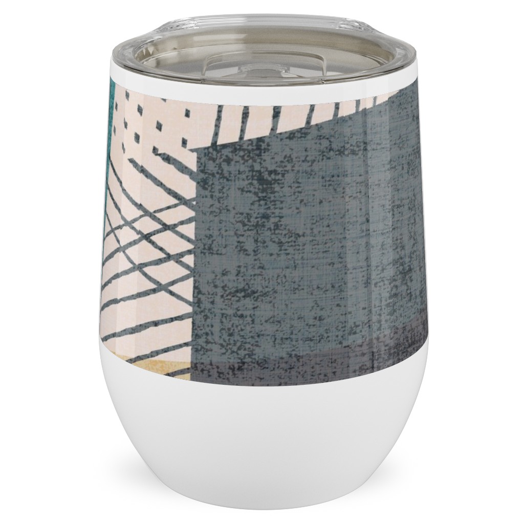 Abstract Geometic - Multi Stainless Steel Travel Tumbler, 12oz, Multicolor