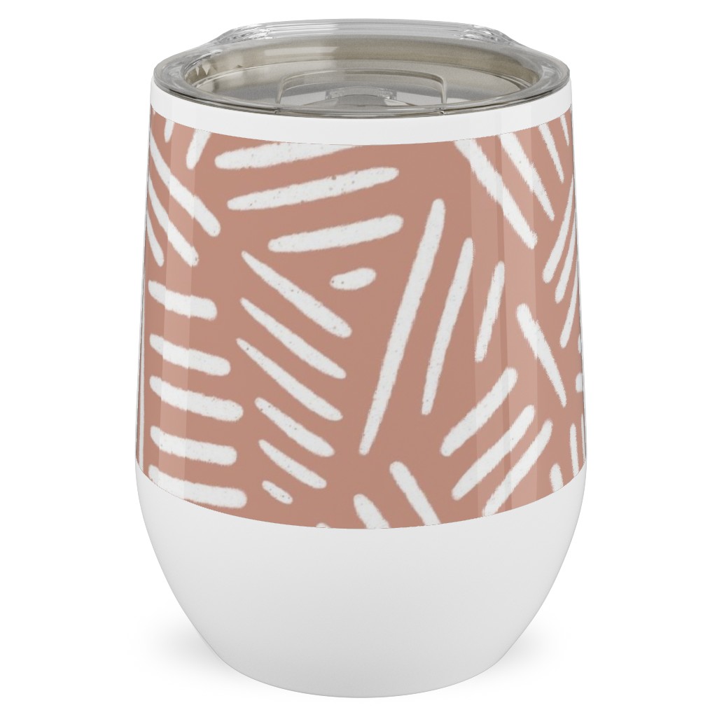Dashes - Pink Stainless Steel Travel Tumbler, 12oz, Pink
