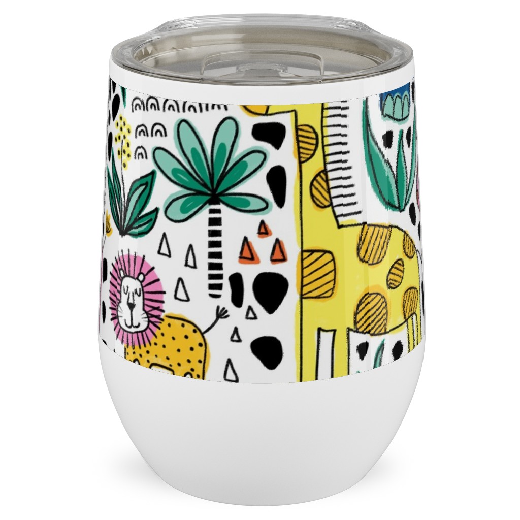 Safari Fun - Multi Stainless Steel Travel Tumbler, 12oz, Multicolor