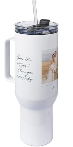 Sentimental Note 40oz Tumbler with Handle, 40oz, White, white