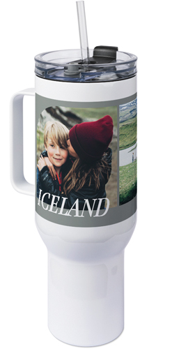 Travel Arch Collage 40oz Tumbler with Handle, 40oz, Gray