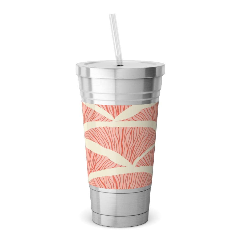 Gills - Peach Stainless Tumbler with Straw, 18oz, Pink