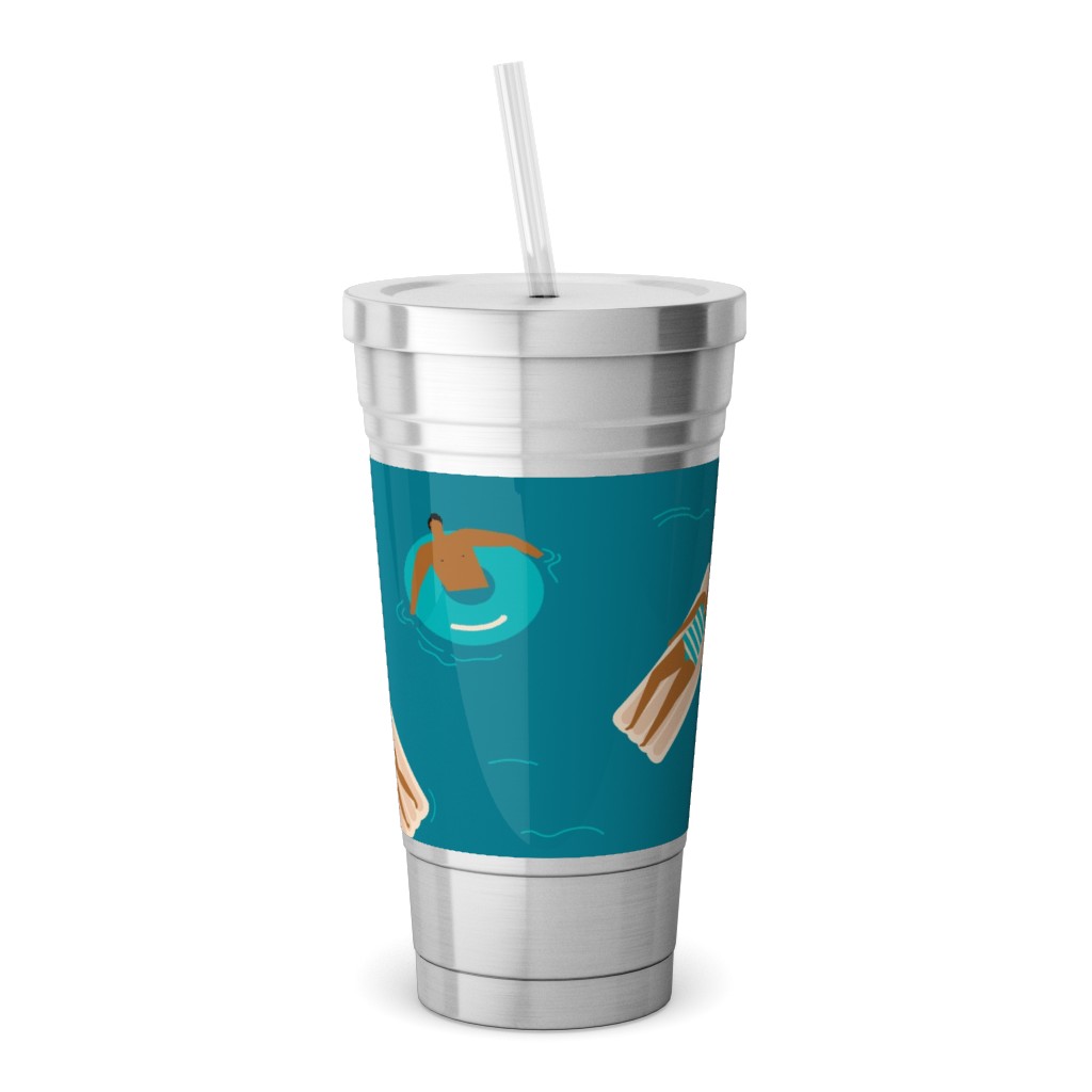 Blue Stainless Tumblers With Straw Shutterfly