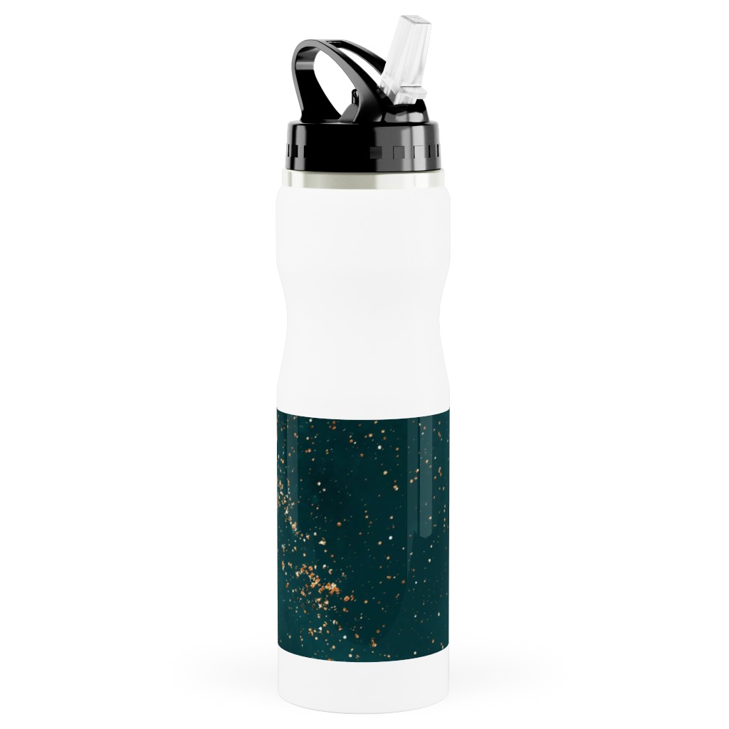 Stardust - Green Stainless Steel Water Bottle with Straw, 25oz, With Straw, Green