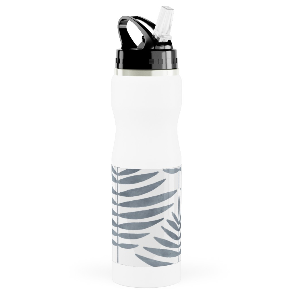 Largo - Gray Stainless Steel Water Bottle with Straw, 25oz, With Straw, Gray