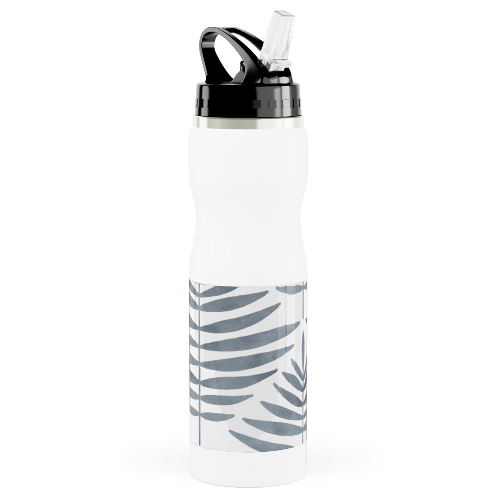 Largo - Gray Stainless Steel Water Bottle with Straw, 25oz, With Straw, Gray, Gray