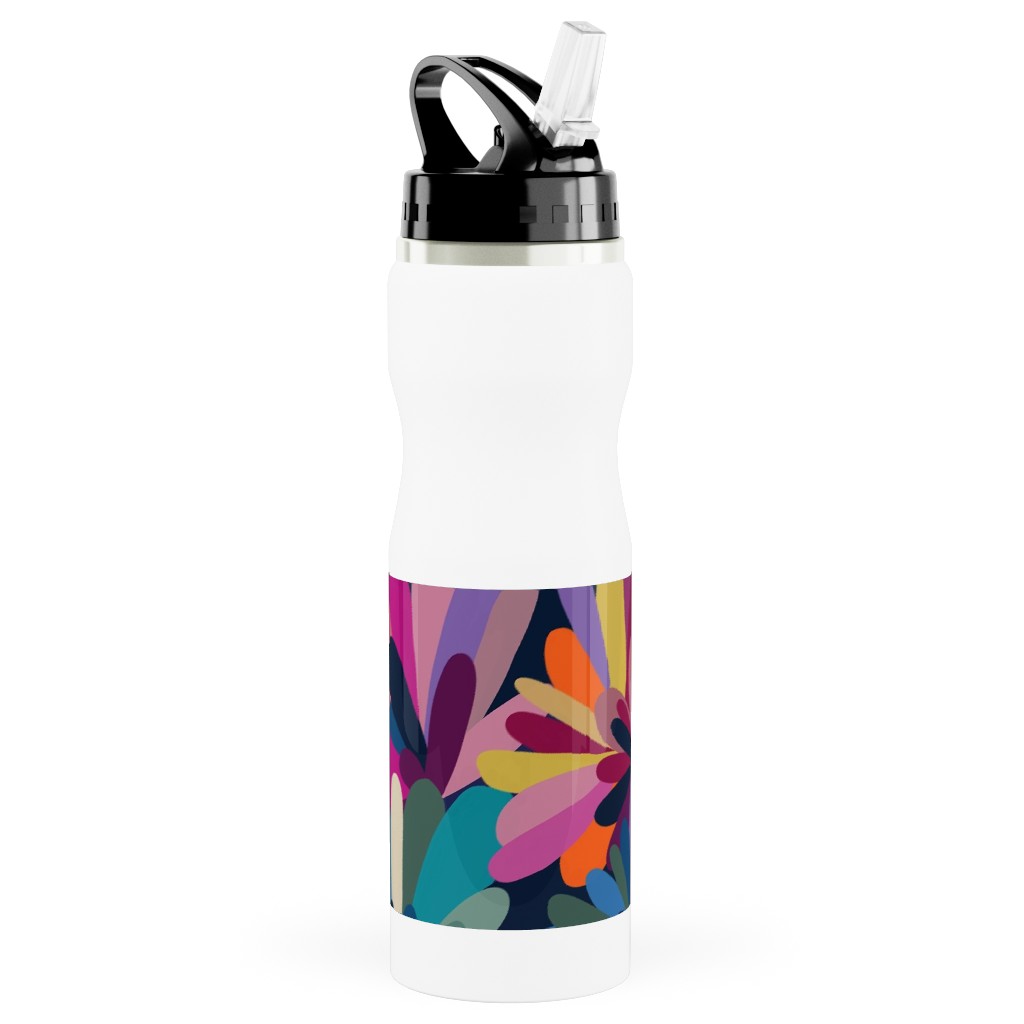 It's a Petal Celebration - Multi Stainless Steel Water Bottle with Straw, 25oz, With Straw, Multicolor