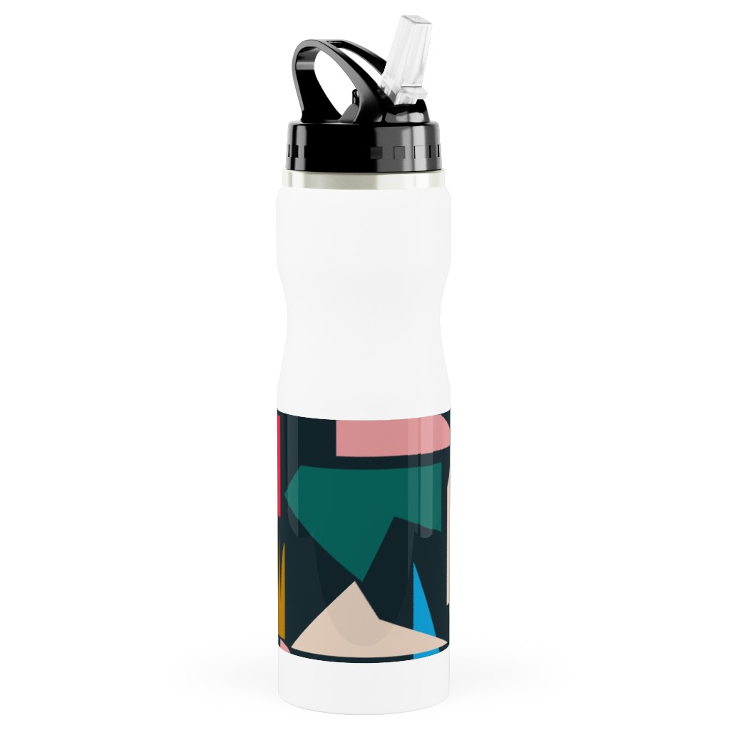 Shape of Things - Multi Stainless Steel Water Bottle with Straw, 25oz, With Straw, Multicolor