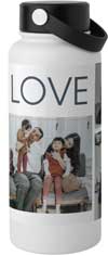 bold modern love stainless steel wide mouth water bottle