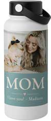 contemporary mom love stainless steel wide mouth water bottle