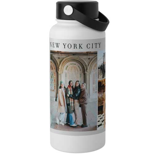 Gallery of Five Text Stainless Steel Wide Mouth Water Bottle, 30oz, Wide Mouth, Multicolor, multi