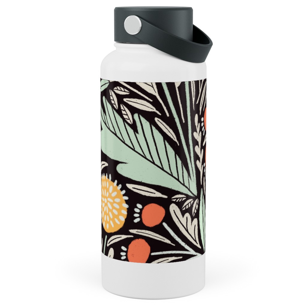 Astrid - Dark Stainless Steel Wide Mouth Water Bottle, 30oz, Wide Mouth, Multicolor