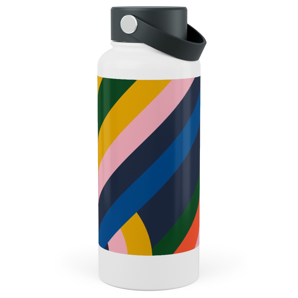 Modernist Loop - Multi Stainless Steel Wide Mouth Water Bottle, 30oz, Wide Mouth, Multicolor