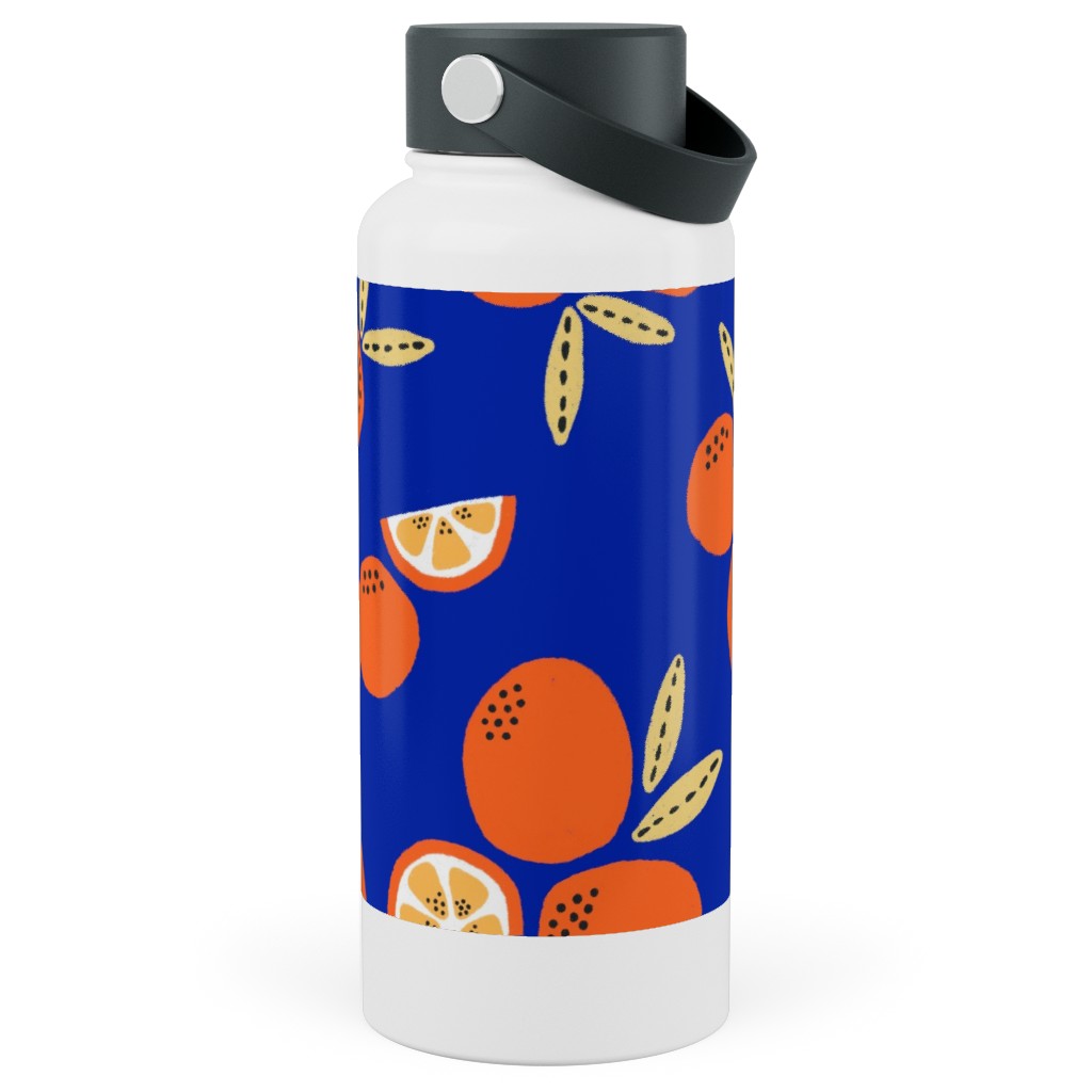 Clemantine - Blue Stainless Steel Wide Mouth Water Bottle, 30oz, Wide Mouth, Blue, True Blue