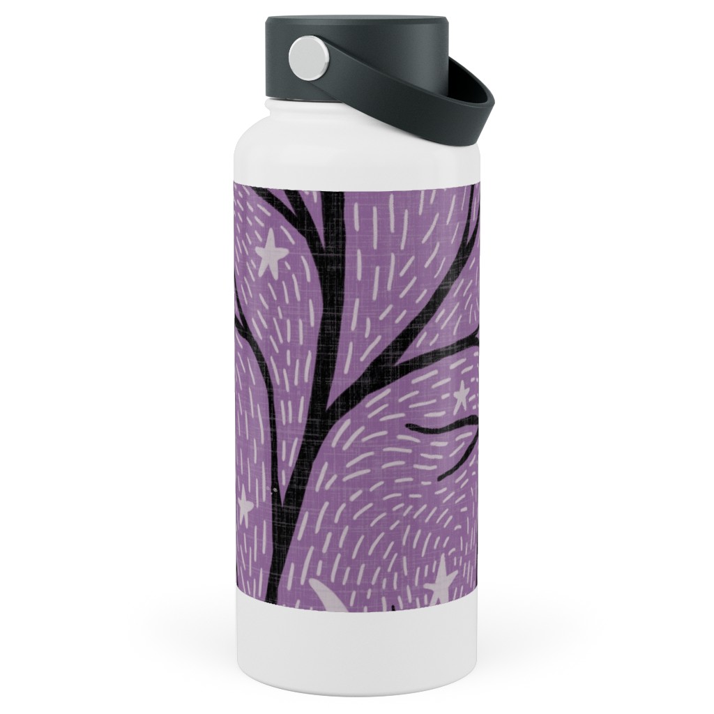 Spooky Night - Purple Stainless Steel Wide Mouth Water Bottle, 30oz, Wide Mouth, Purple, Purple