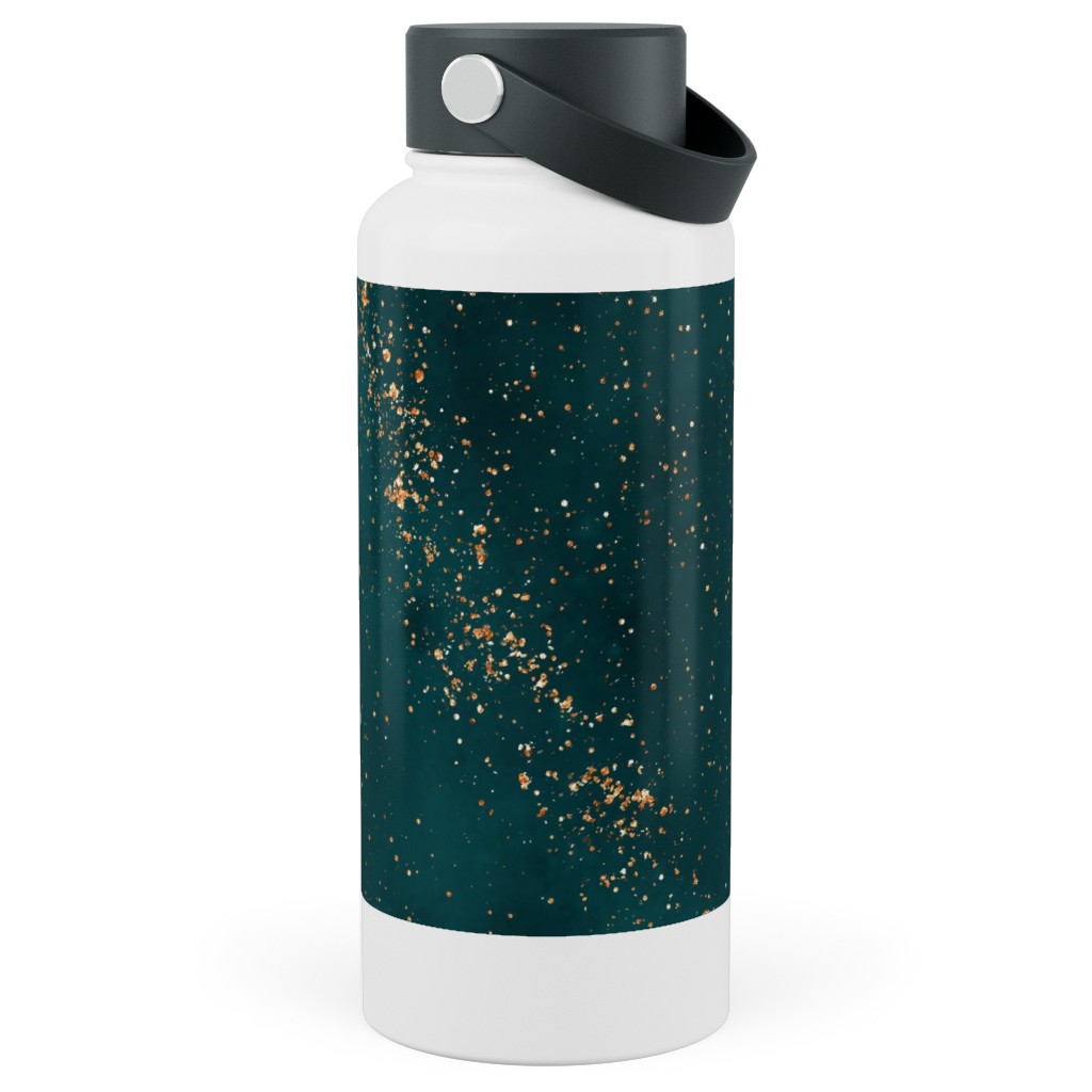 Stardust - Green Stainless Steel Wide Mouth Water Bottle, 30oz, Wide Mouth, Green