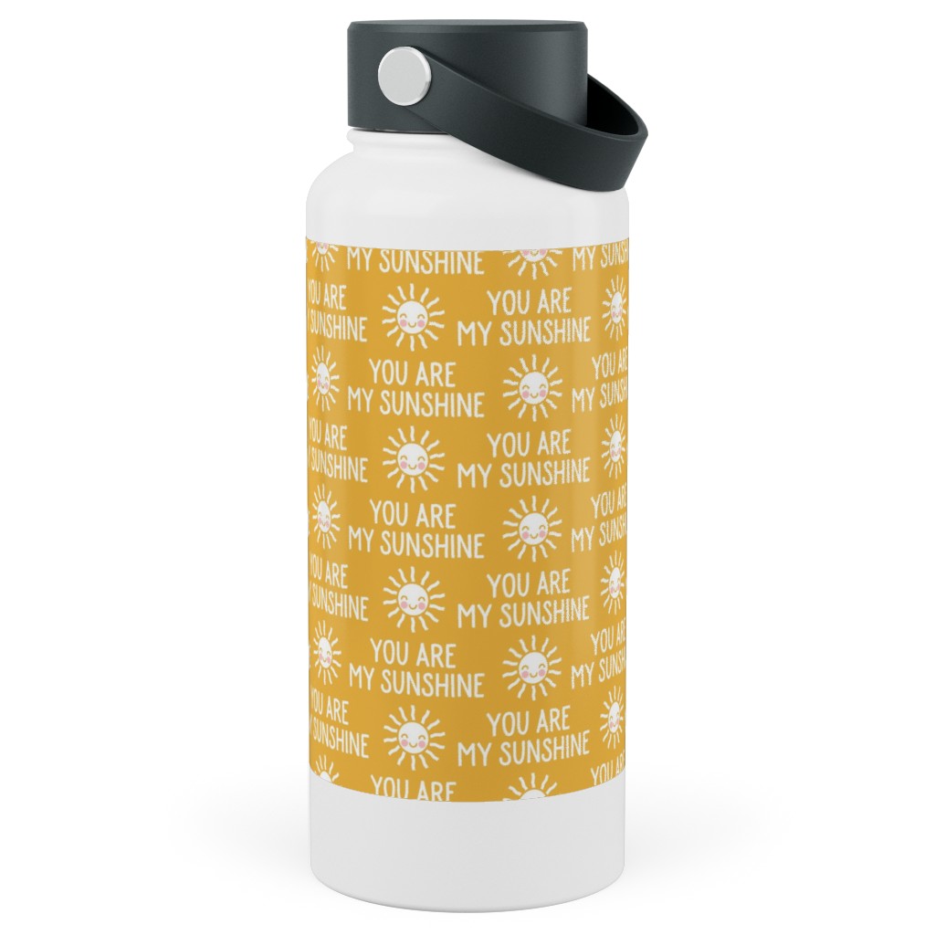 You Are My Sunshine - Cute Sun - Gold Stainless Steel Wide Mouth Water Bottle, 30oz, Wide Mouth, Yellow