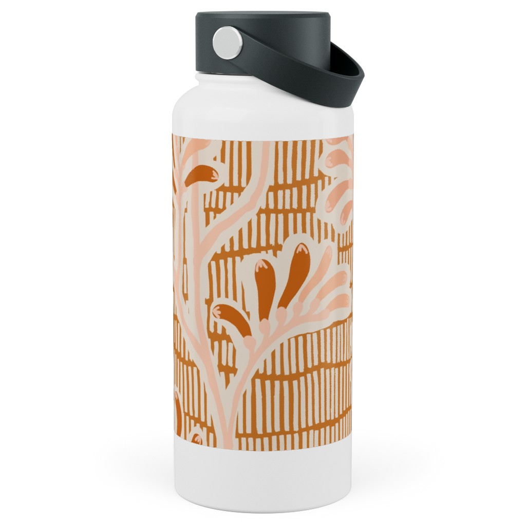 Kangaroo Paw - Floral Stainless Steel Wide Mouth Water Bottle, 30oz, Wide Mouth, Pink