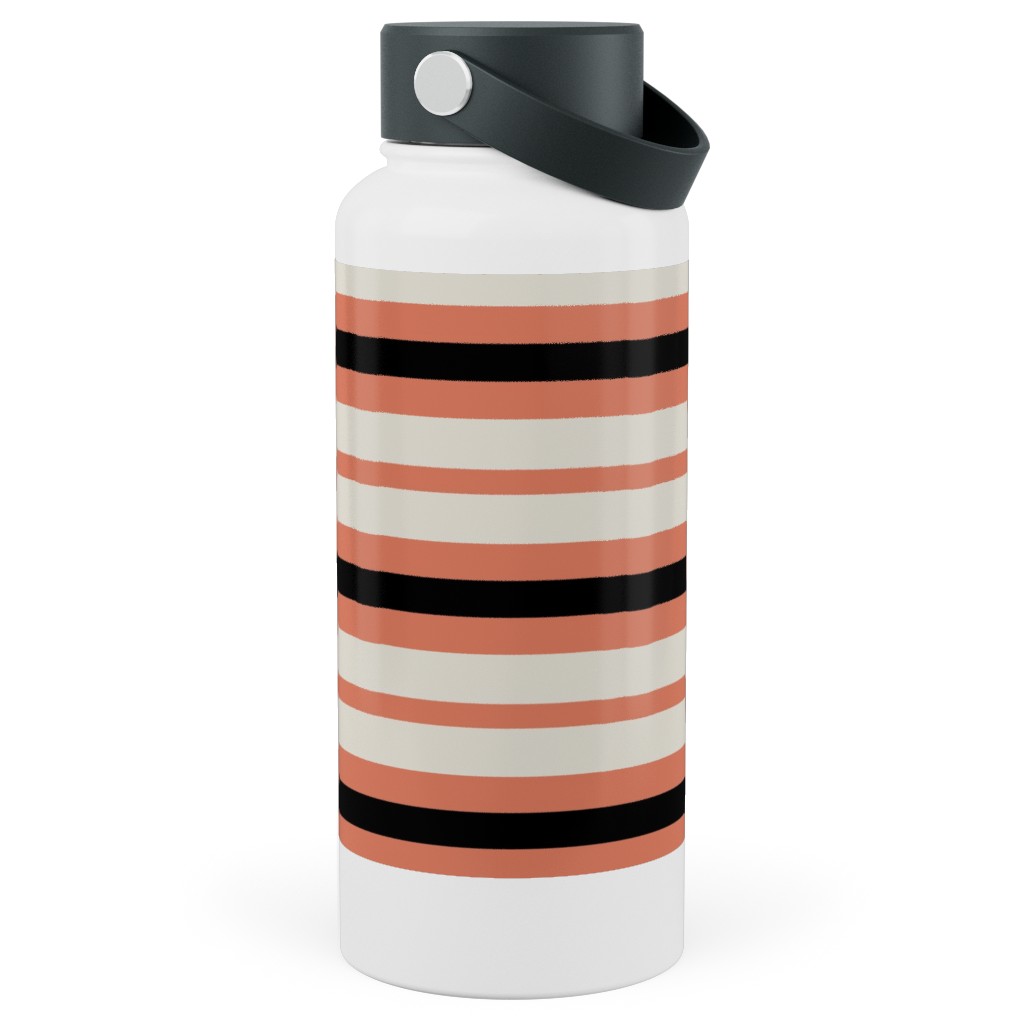 Spooky Halloween Stripe Stainless Steel Wide Mouth Water Bottle, 30oz, Wide Mouth, Multicolor