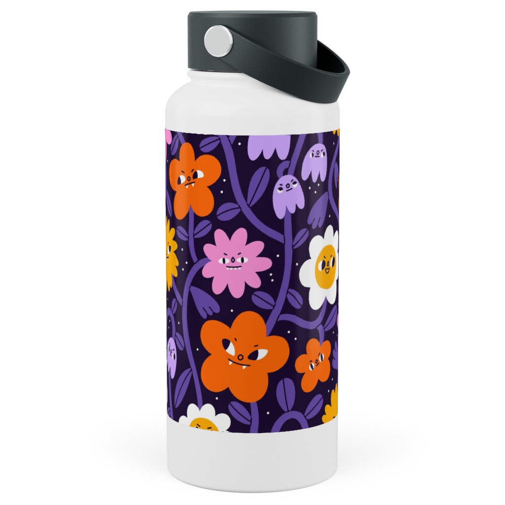 Extremely Wicked, Evil and Vile Halloween Garden - Purple Stainless Steel Wide Mouth Water Bottle, 30oz, Wide Mouth, Purple