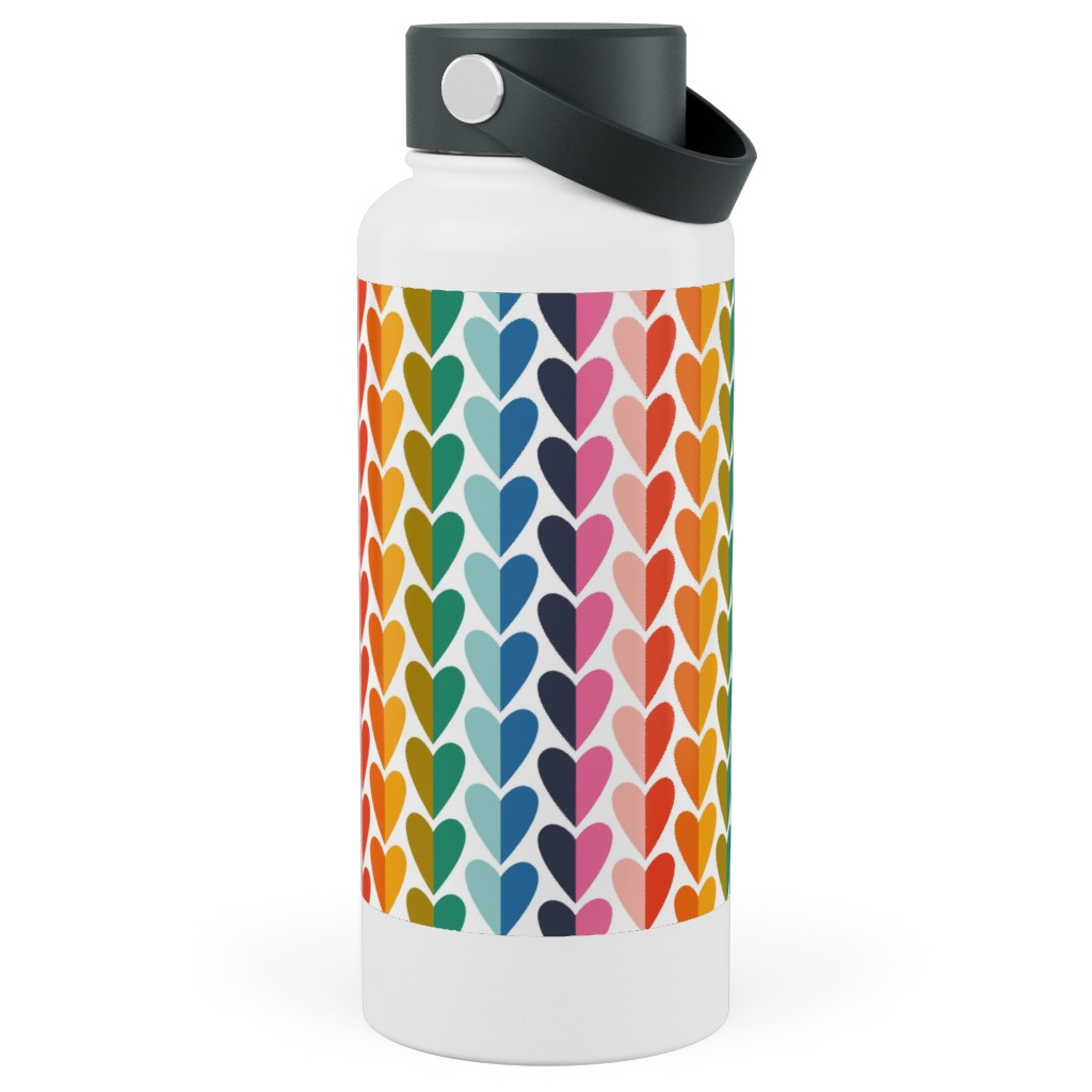 Rainbow of Love - Multi Stainless Steel Wide Mouth Water Bottle, 30oz, Wide Mouth, Multicolor