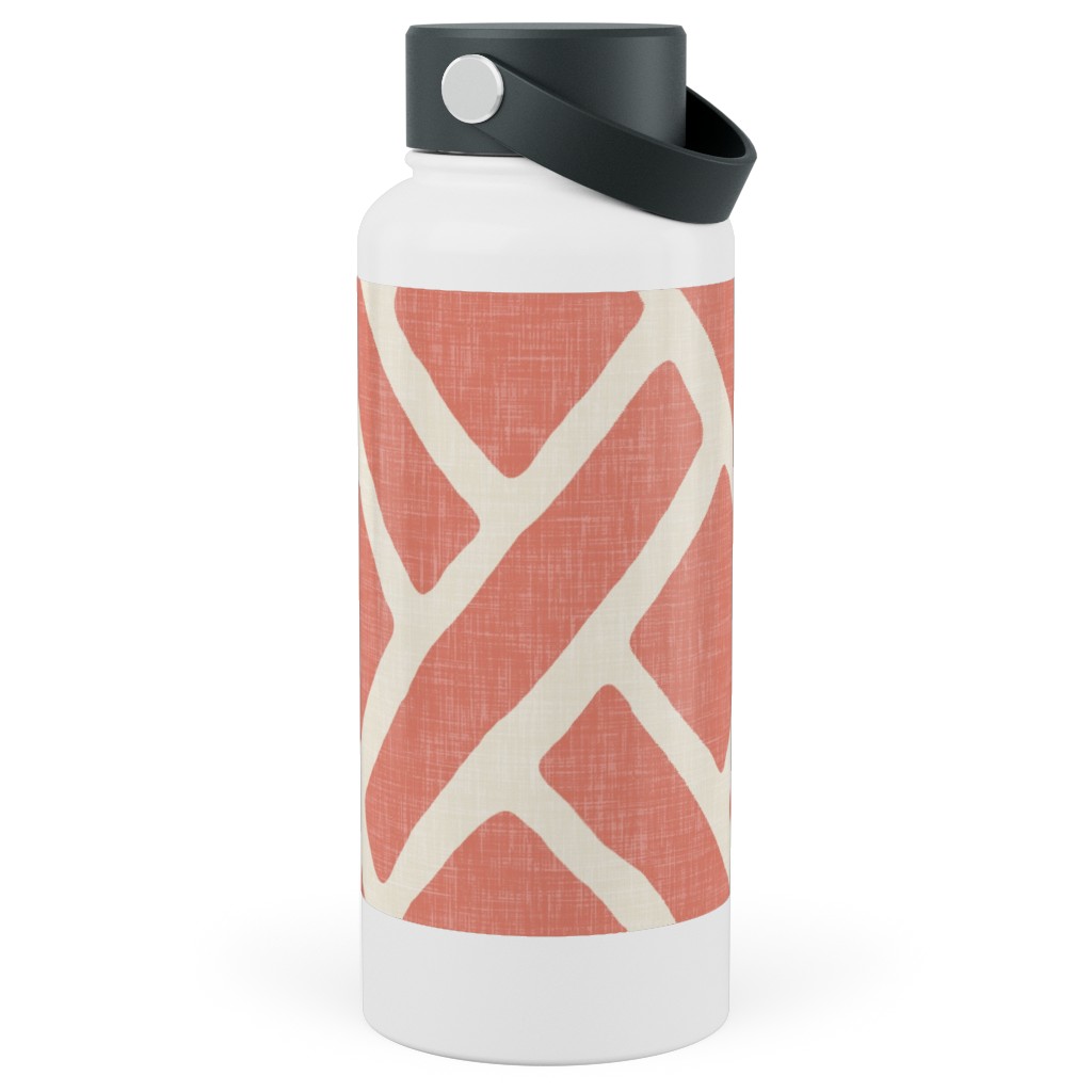 Savannah Trellis Stainless Steel Wide Mouth Water Bottle, 30oz, Wide Mouth, Pink, Pueblo