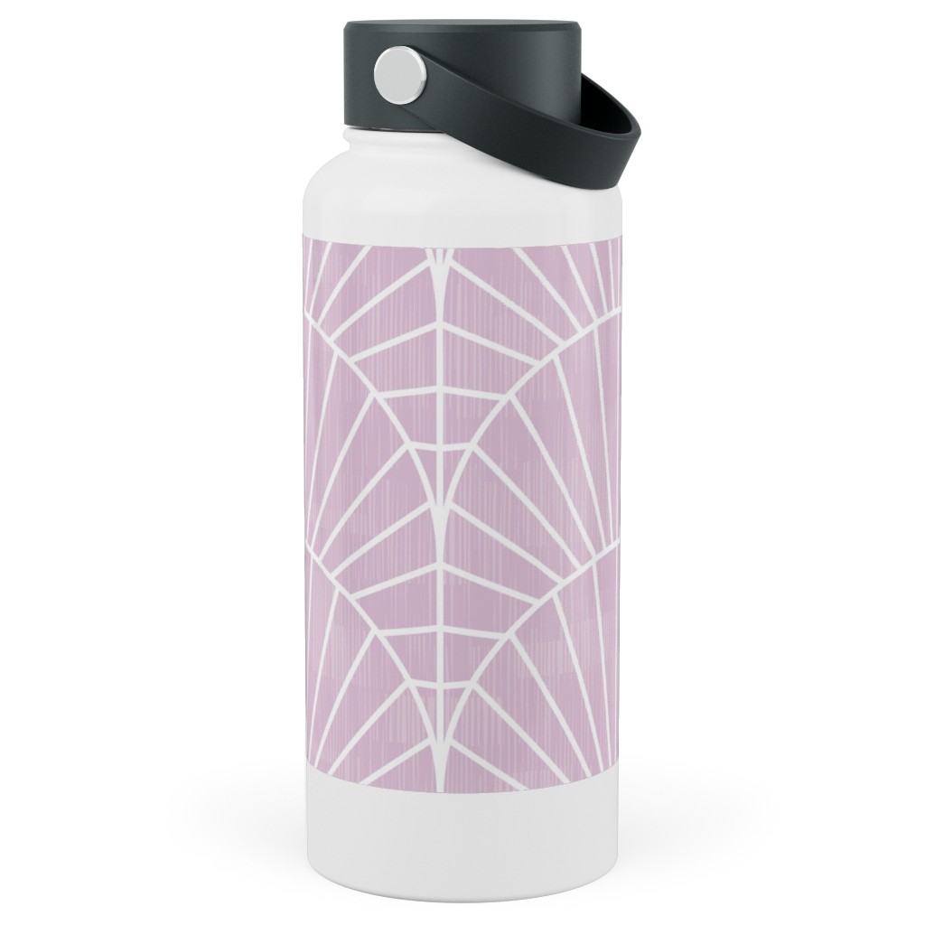 Art Deco Fields - Lavender Stainless Steel Wide Mouth Water Bottle, 30oz, Wide Mouth, Purple