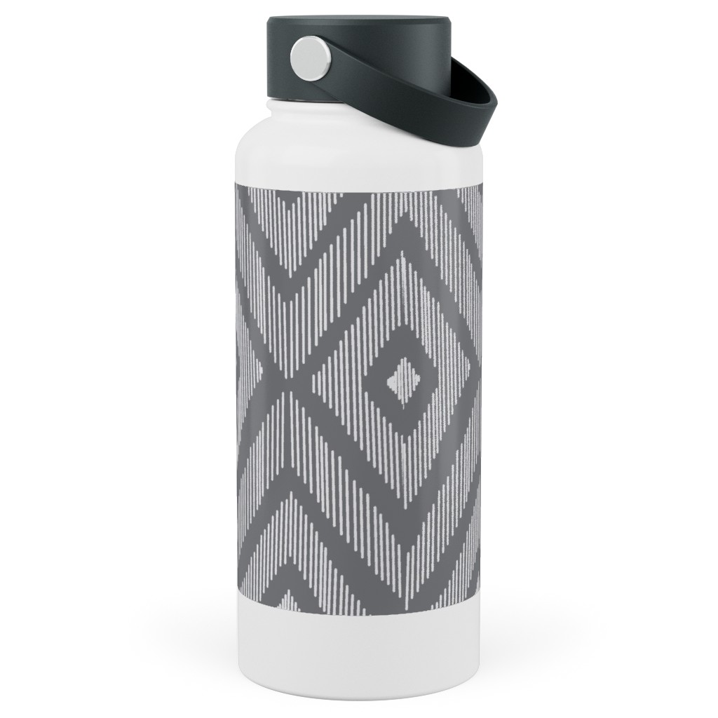 Ikat Stainless Steel Wide Mouth Water Bottle, 30oz, Wide Mouth, Gray, Slate