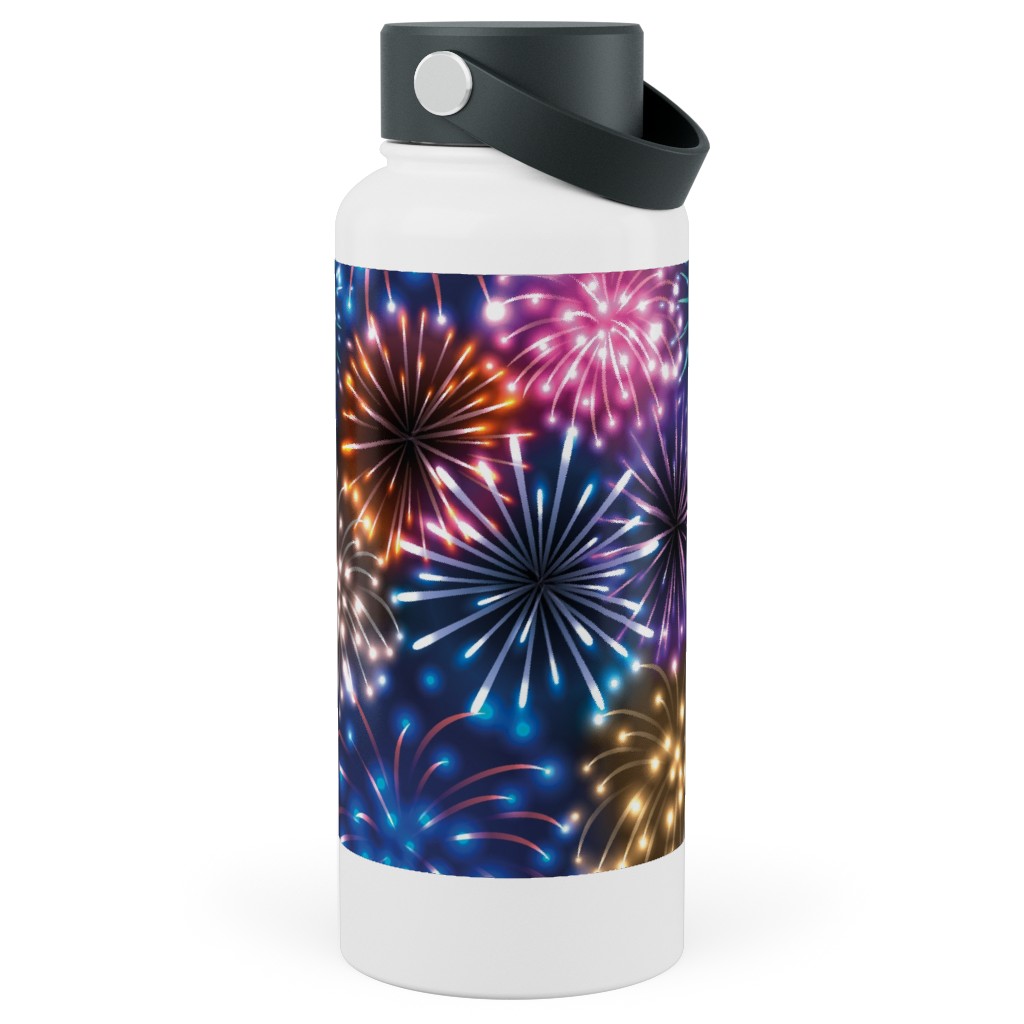 Fireworks - Multi Stainless Steel Wide Mouth Water Bottle, 30oz, Wide Mouth, Multicolor