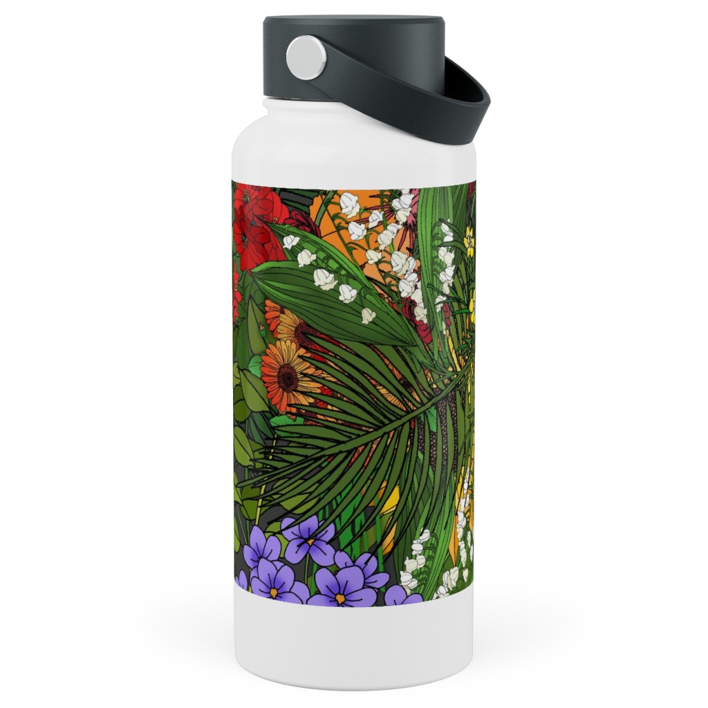 Botanic Garden Stainless Steel Wide Mouth Water Bottle, 30oz, Wide Mouth, Multicolor