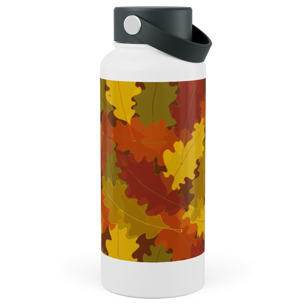 Oak Pile Stainless Steel Wide Mouth Water Bottle, 30oz, Wide Mouth, Orange, Orange