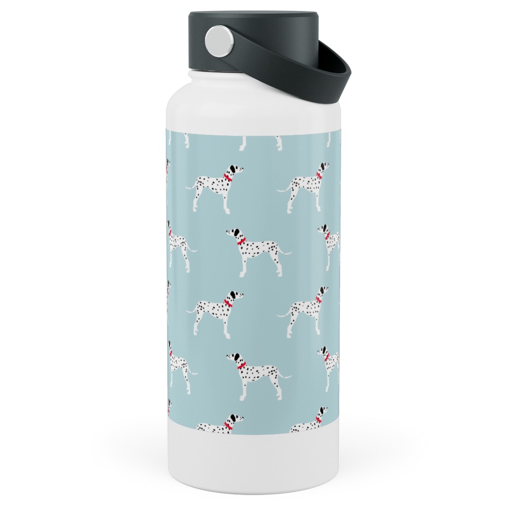 Dalmatians - Dogs - Blue Stainless Steel Wide Mouth Water Bottle, 30oz, Wide Mouth, Blue