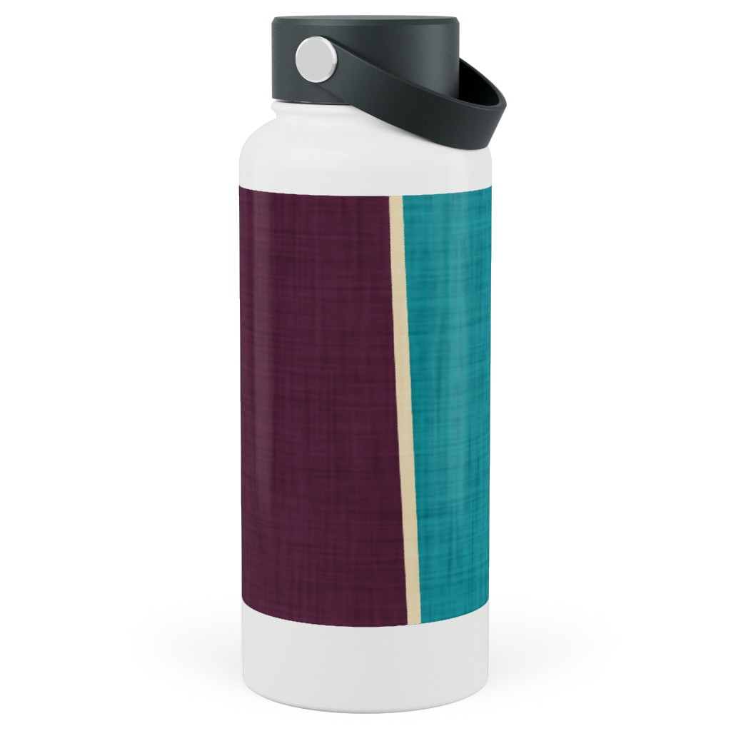 Mid Century Mod Retro Waves - Multi Stainless Steel Wide Mouth Water Bottle, 30oz, Wide Mouth, Multicolor