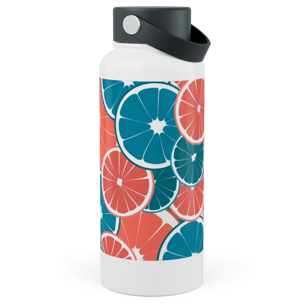 Citrus Stainless Steel Wide Mouth Water Bottle, 30oz, Wide Mouth, Pink, Bright Pink