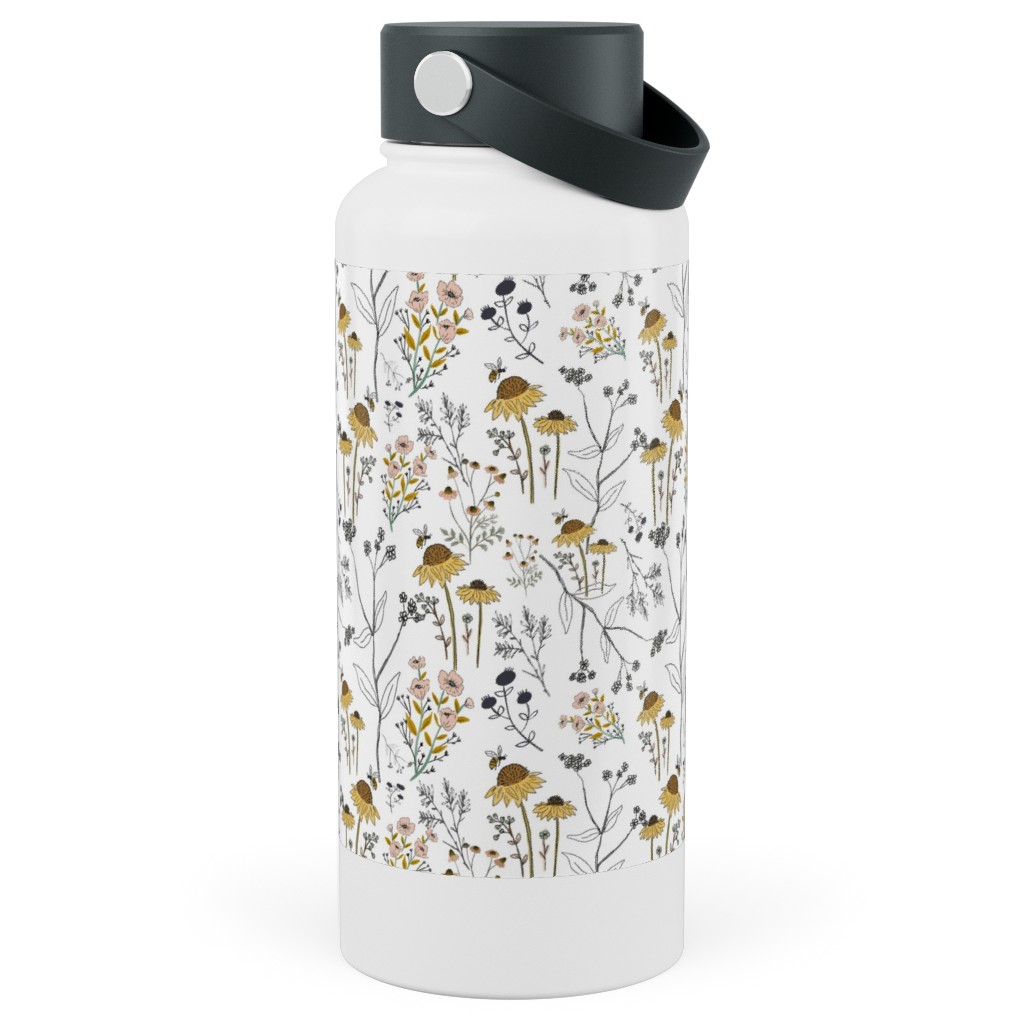 Bee Nice To Me Stainless Steel Wide Mouth Water Bottle, 30oz, Wide Mouth, Yellow